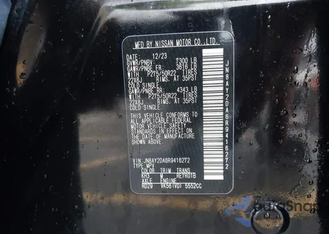 2024 Nissan Armada Platinum из США, поврежденный, VIN JN8AY2DA6R9416272